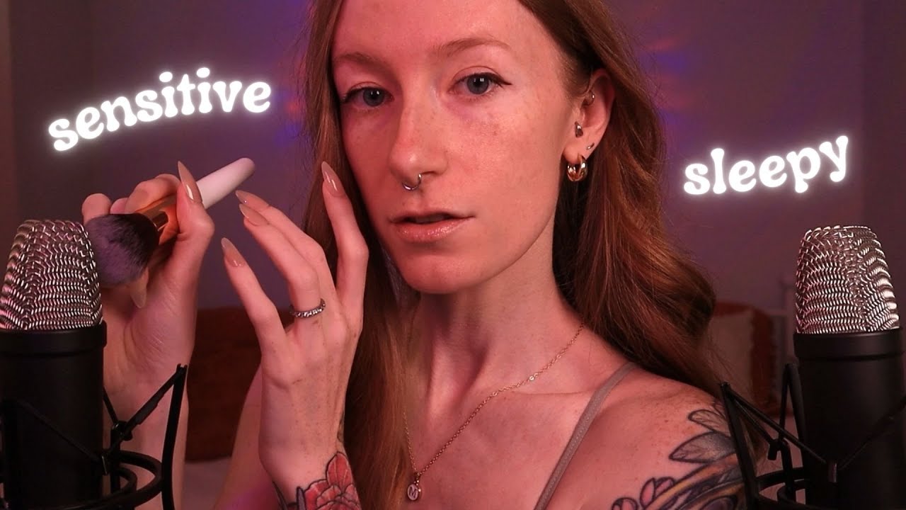 ASMR to knock you out 😴 Ultra sensitive & slow (unintelligible whispers,mic brushing)