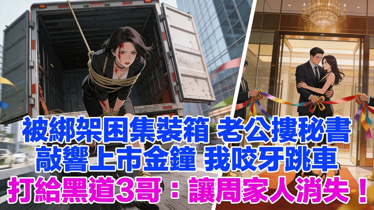 被綁架困集裝箱 老公摟秘書敲響上市金鐘 我咬牙跳車打給黑道3哥：讓周家人消失！#正能量 #故事分享 #生活經驗 #情感