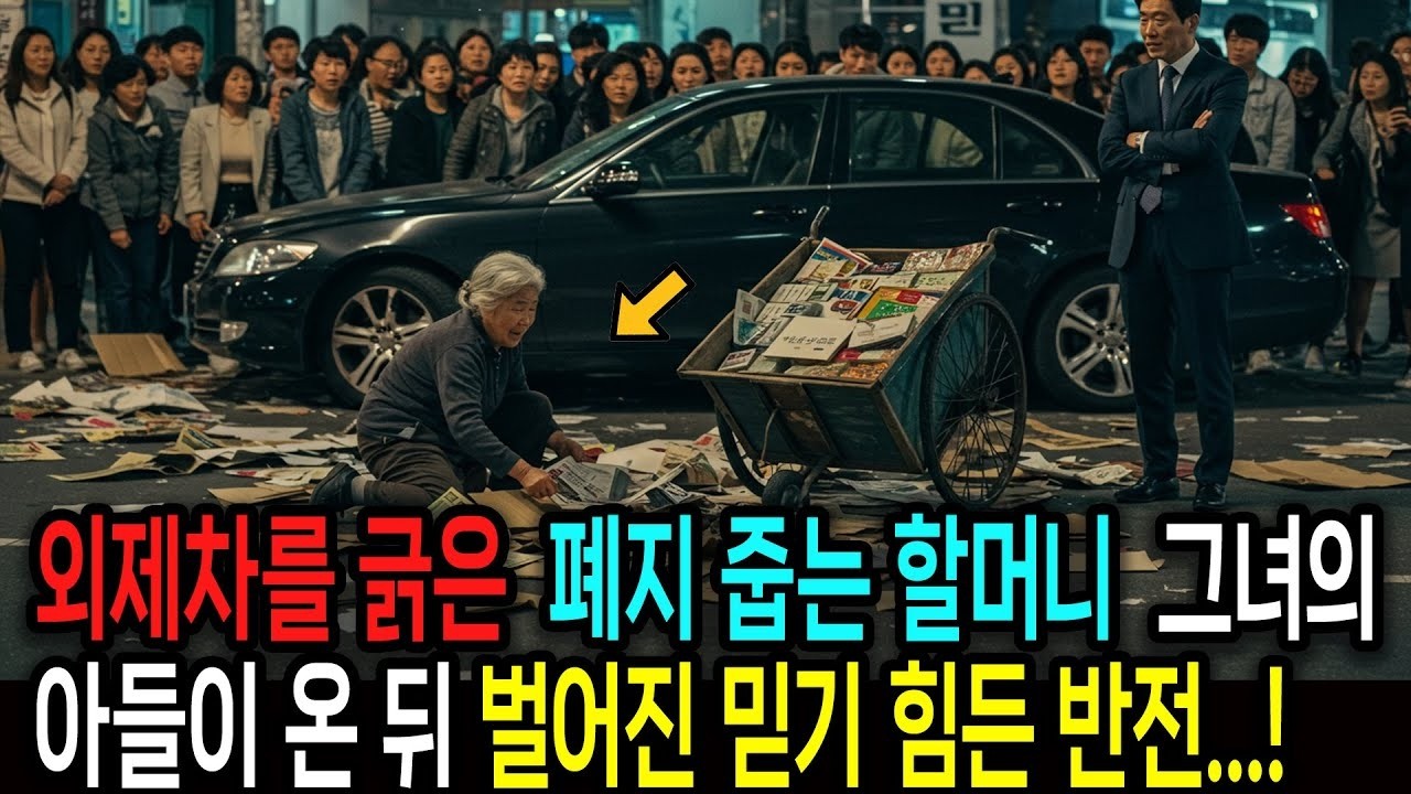 72세 폐지줍는 할머니가 외제차를 긁었을 때 그녀의 아들이 오고 벌어진 믿기 힘든 반전.