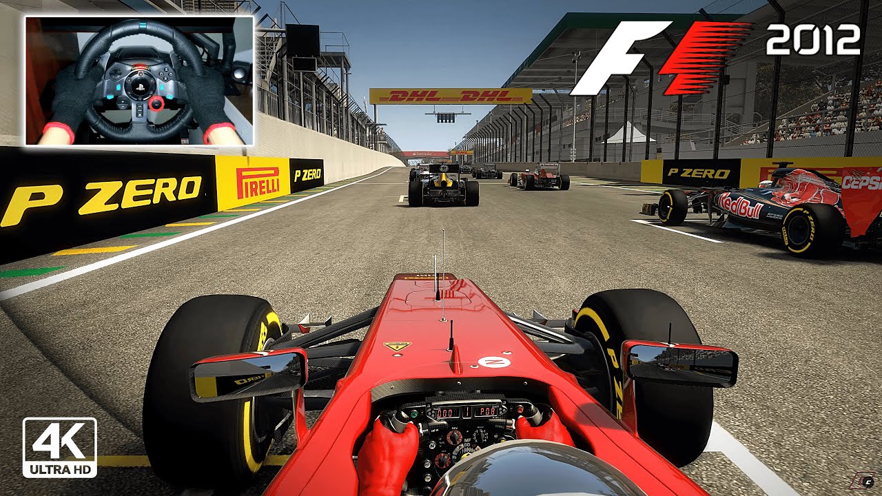 F1 2012 - Last Race Career Coop Mode | 2012 Brazilian Grand Prix | Logitech G29 Gameplay