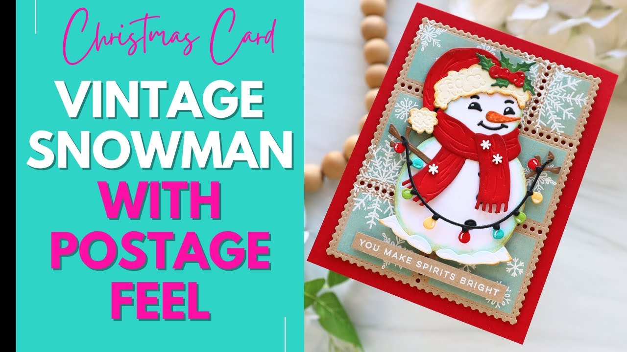 Vintage Snowman Holiday Card | Cozy Postage Feel for Christmas