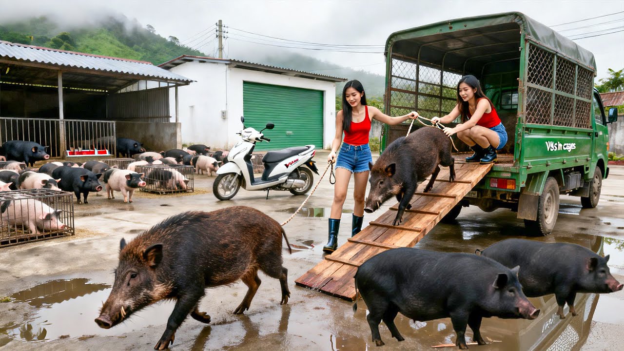 Sell Pigs on Farm - Pigs Grow to 90Kg After 8 Months of Raising, Buy New Motorbike