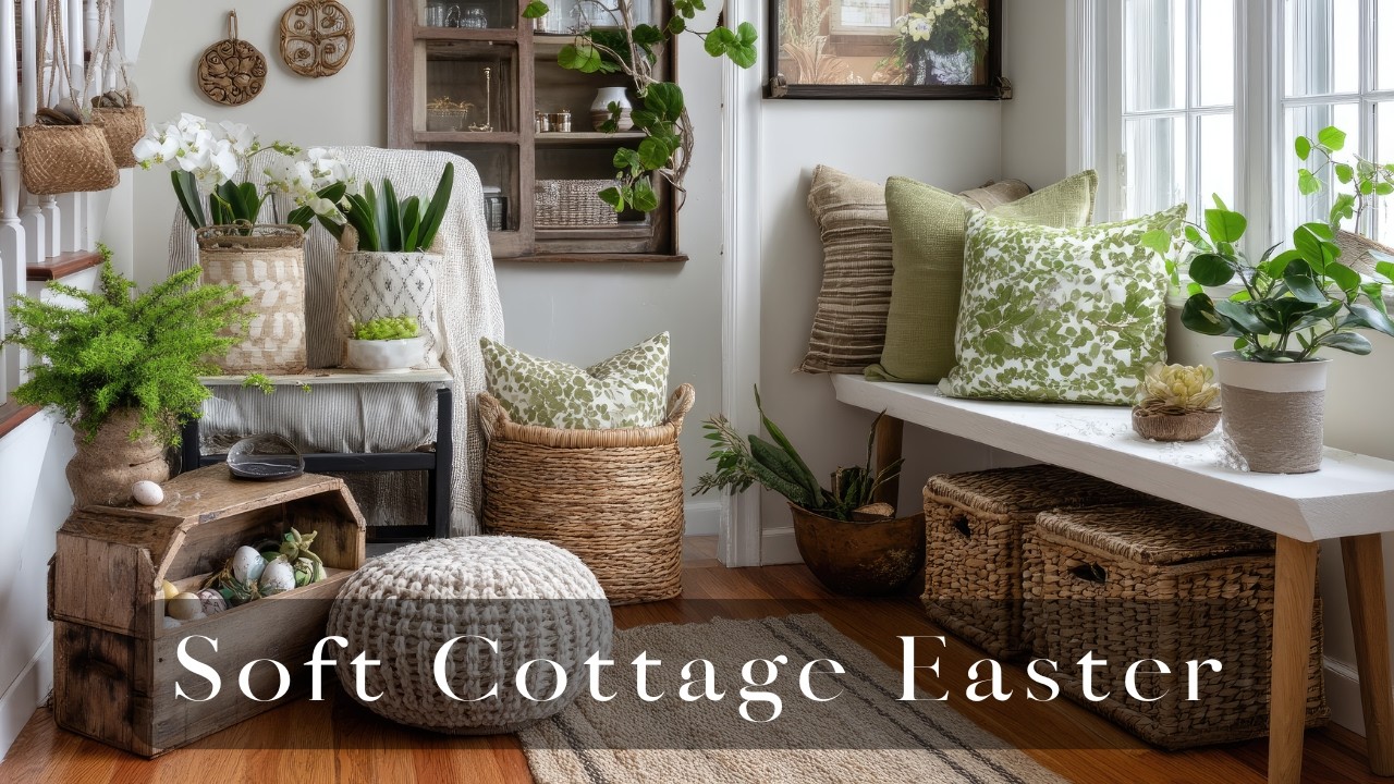 Soft & Cozy Cottage Easter 🤍 | Small Space Farmhouse Decor Using Thrifted Finds