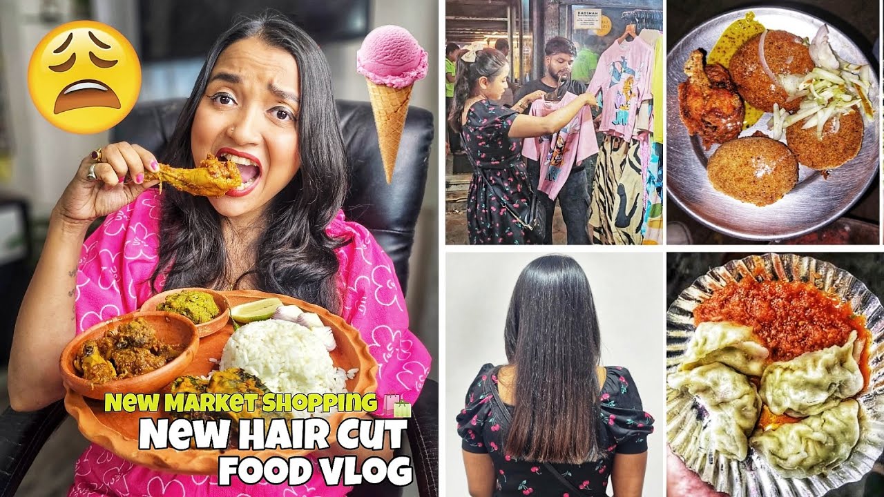 Vlog - NEW MARKET থেকে Durga Pujo Shopping করে ঠকলাম ! সাথে STREET FOOD, Hair Cut & Shopping Haul