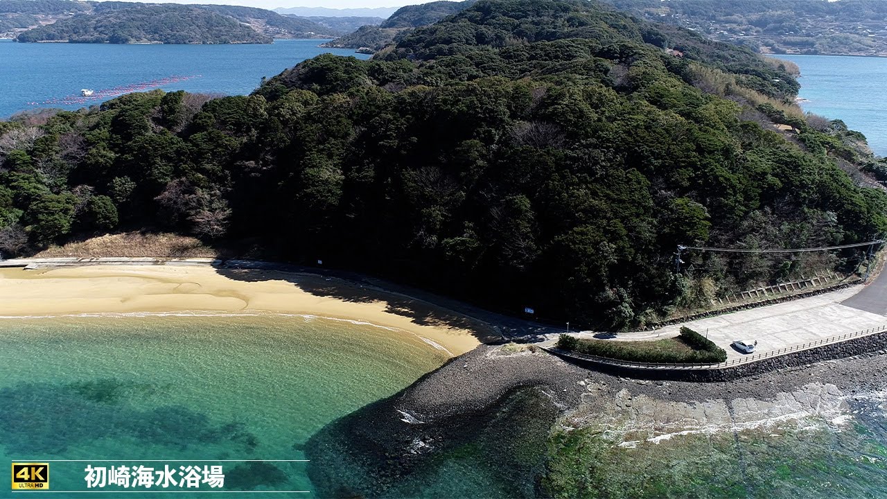 【ドローン空撮4K】長崎県福島　初崎海水浴場　Hatsuzaki beach Drone
