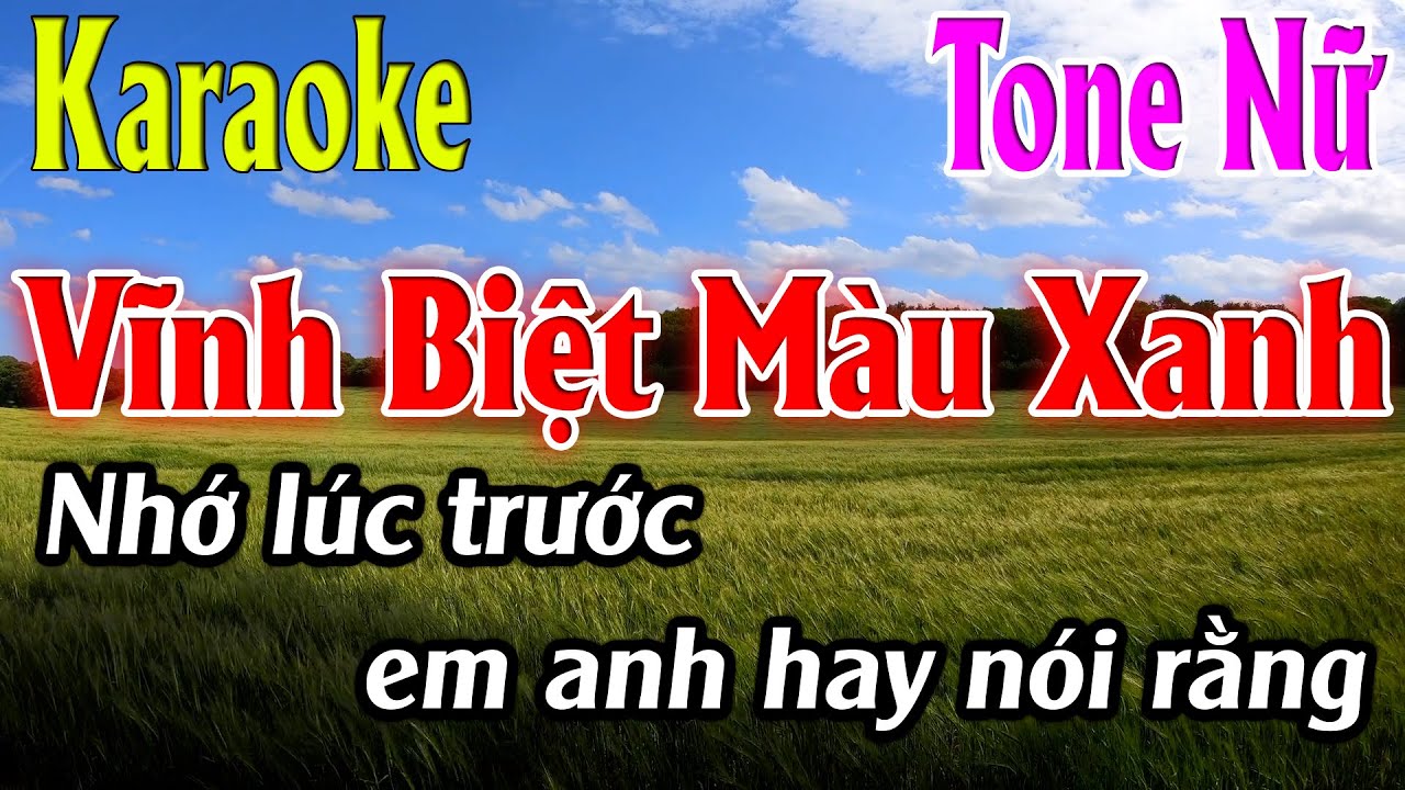 Vĩnh Biệt Màu Xanh Karaoke Tone Nữ ( Gm ) Karaoke Lâm Organ - Beat Mới