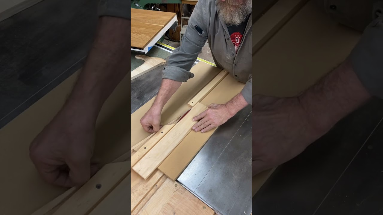 ￼ Narrow strip, ripping safely. #tablesaw#Kickback#wadkintemple