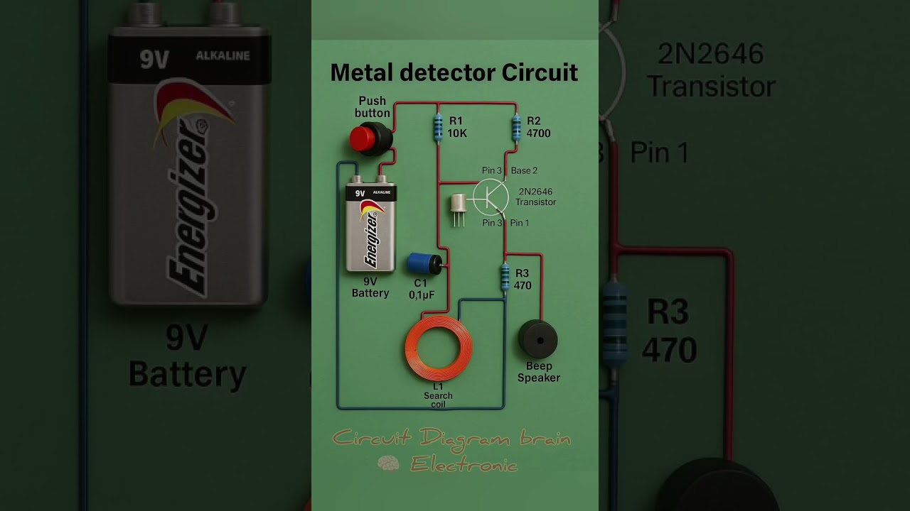 metal detector circuit diagram 💯 #circuitbasics #electronicproject #diycircuit