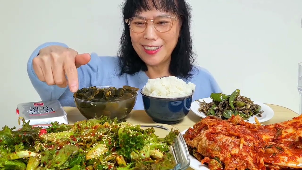김장김치 상추 겉절이 미역국 [집밥먹방]🥬🥬🌶🌶
