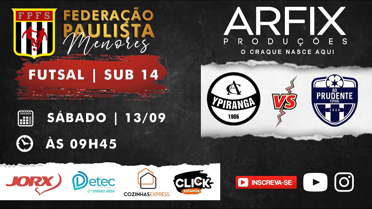 YPIRANGA x AD PRUDENTE - FUTSAL | SUB 14