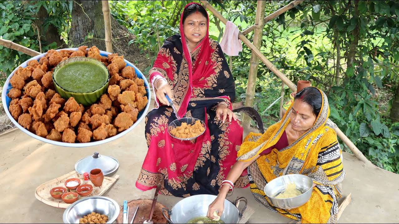 ঝাল ঝাল ধনেপাতার চাটনি দিয়ে ঠেলা গাড়ীর ডাল পকোড়া / Dal Pakora Street Food