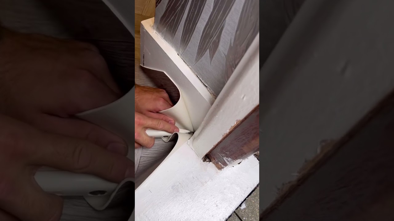 HOW TO CUT A Corner In Cushion Vinyl Flooring #vinyl #diy #howto #shorts