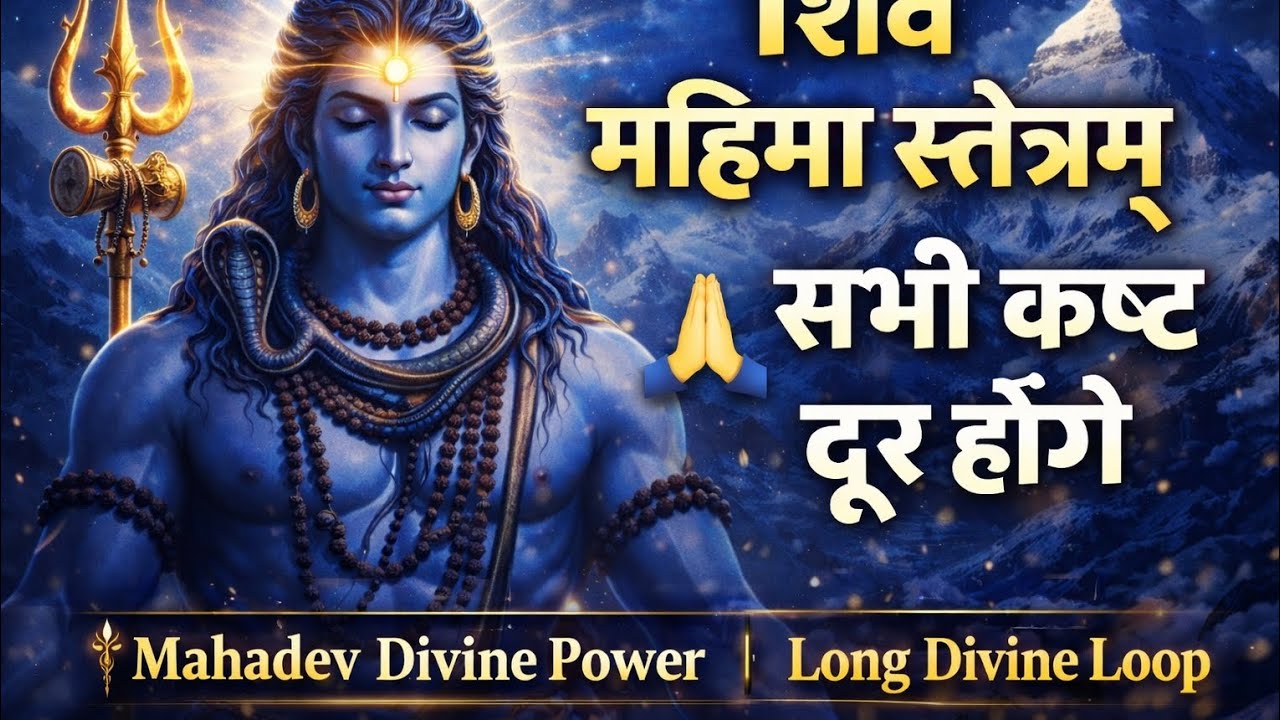🔱शिव महिमा स्तोत्रम् 🙏 | सभी कष्ट दूर होंगे | Mahadev Divine Power | Long Divine Song 