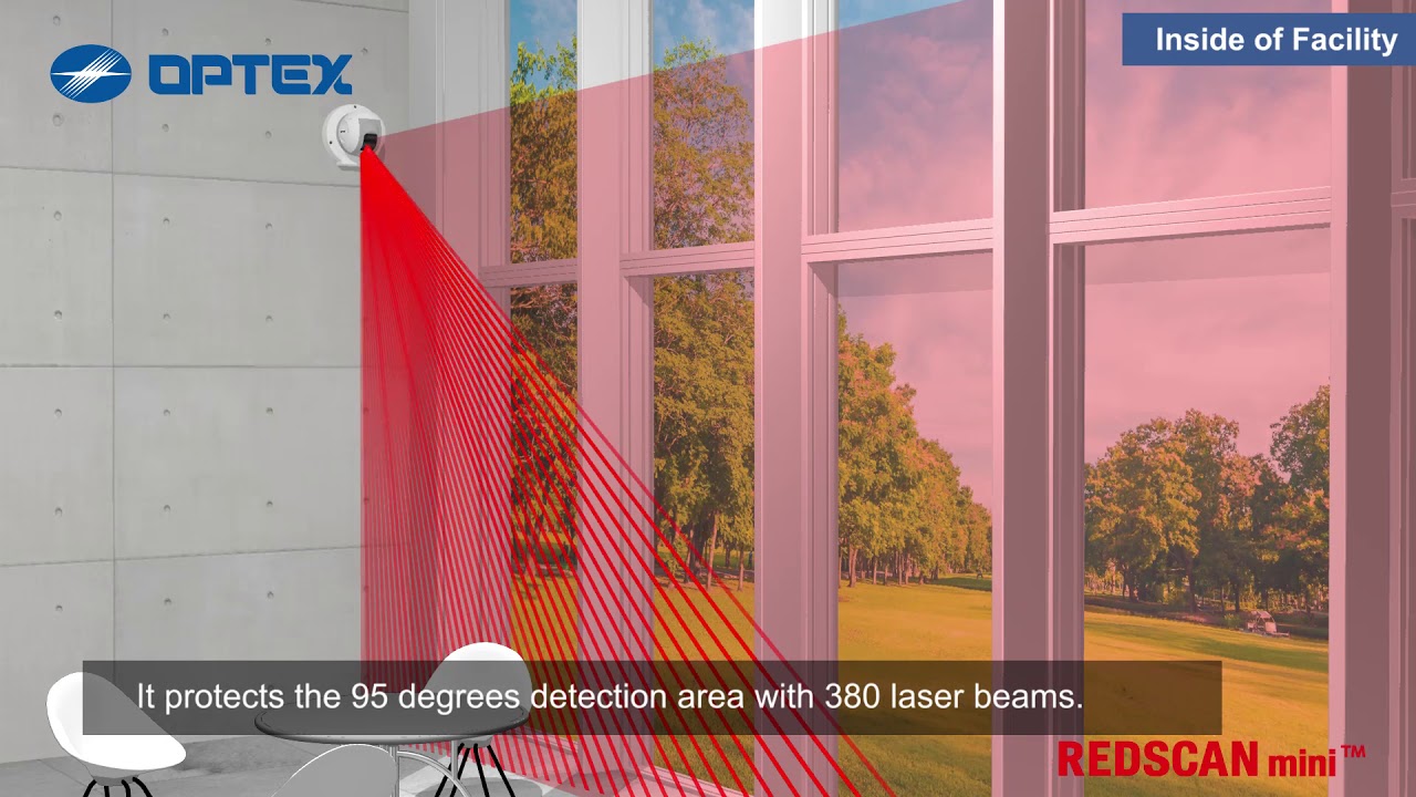 Glass Wall Protection: OPTEX REDSCAN Mini (RLS2020) High Security Laser Scan Series