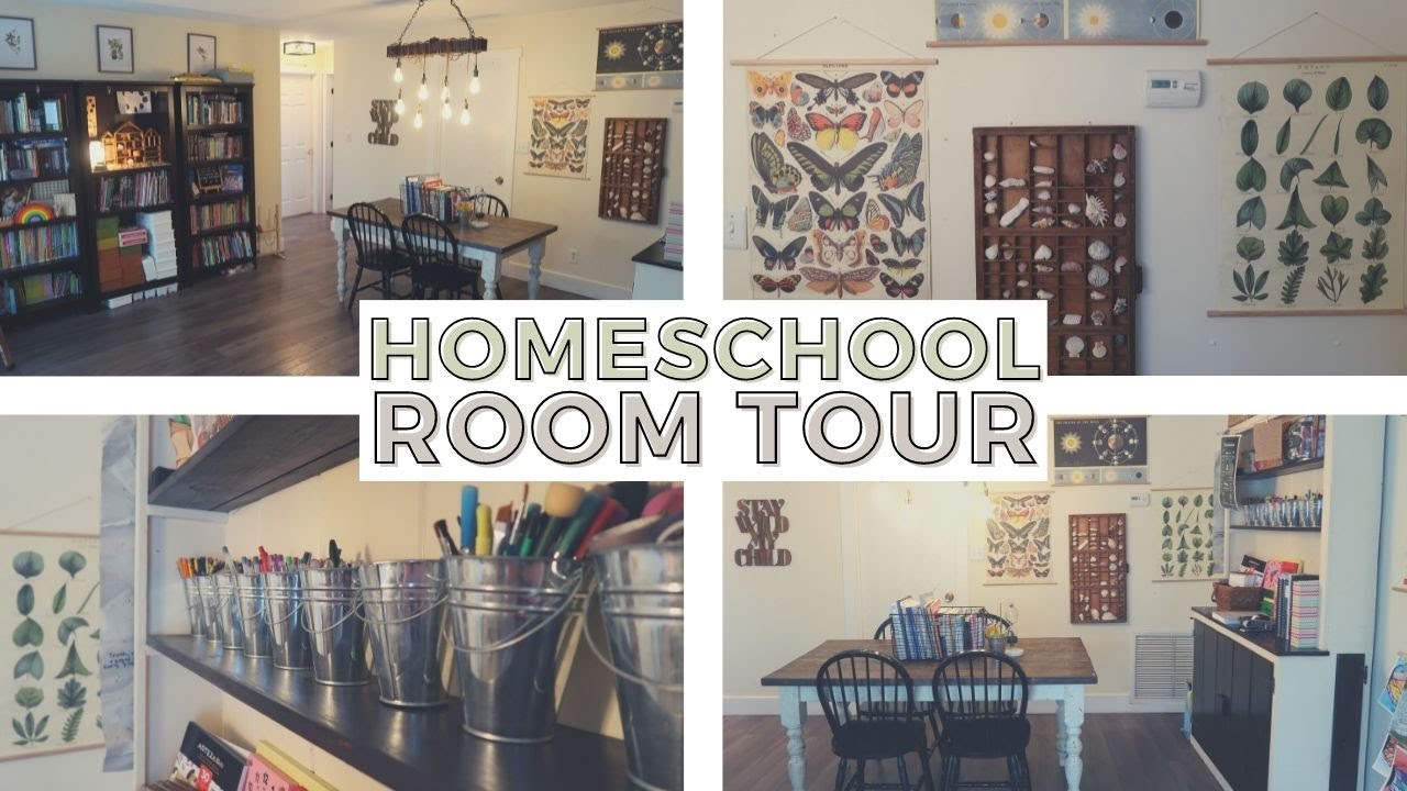 SCHOOL ROOM TOUR! || HOMESCHOOL DECOR, ORGANIZATION, BOOKSHELVES, CURRICULUM STORAGE, ETC.