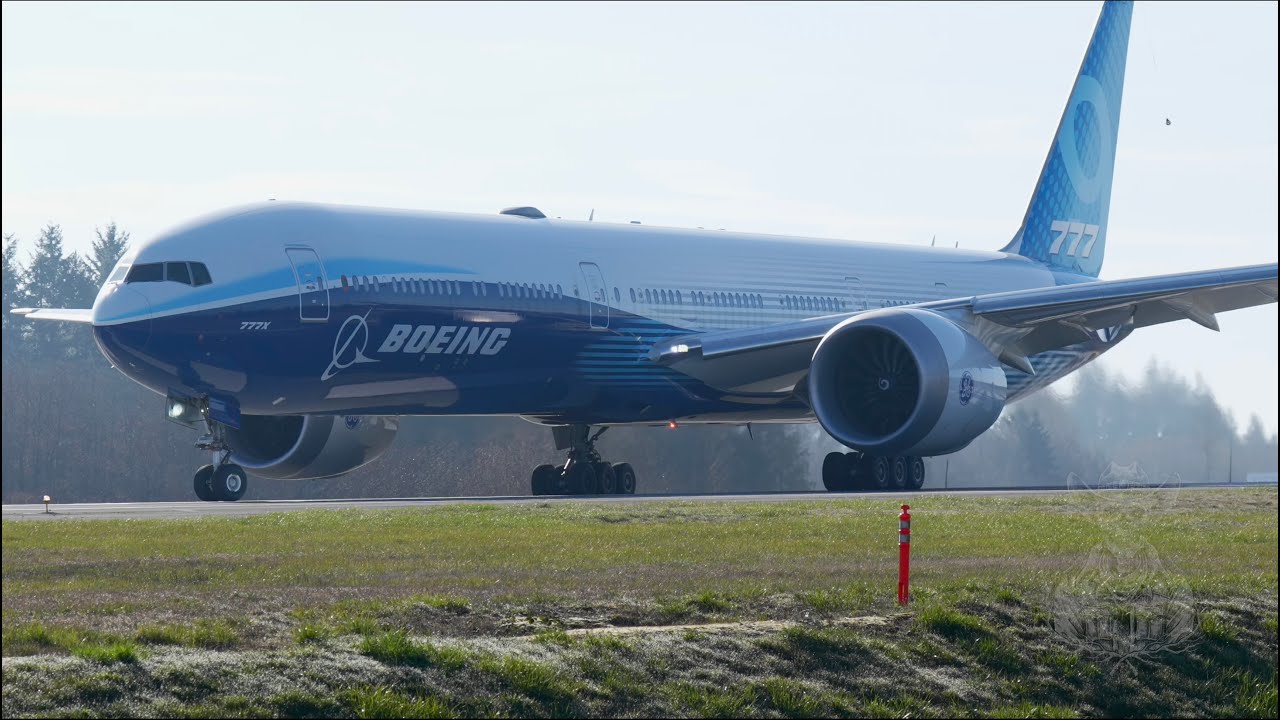Boeing Company 777-9 Takeoff From Paine Field