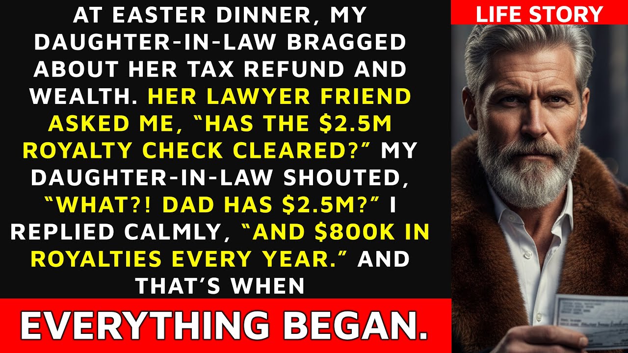 At Easter Dinner, My DIL’s Friend Asked About My $2.5M Royalty Check — The Table Went Silent...