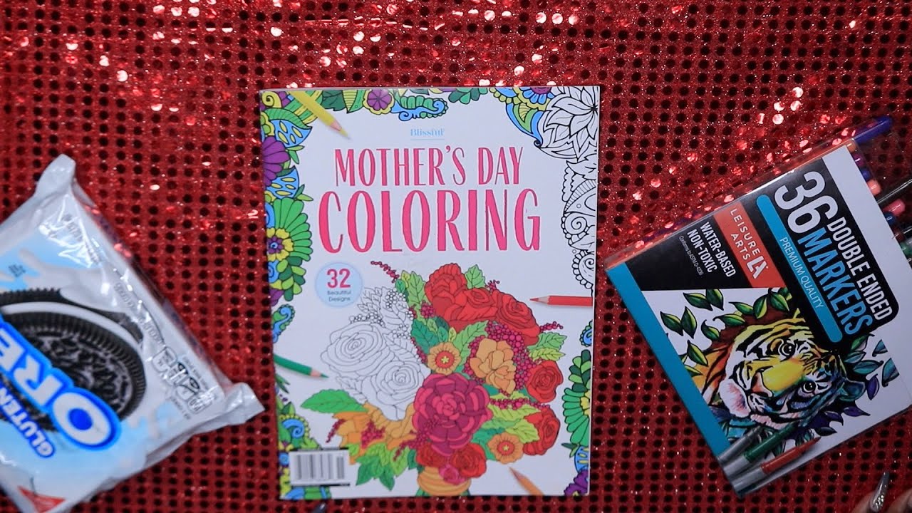 ADULT COLORING I LOVE YOU MOM SLOTHS ASMR OREO EATING SOUNDS