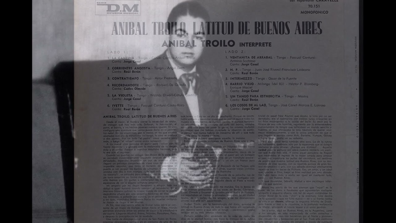 Anibal Troilo Pichuco Intimo CORRIENTES ANGOSTA