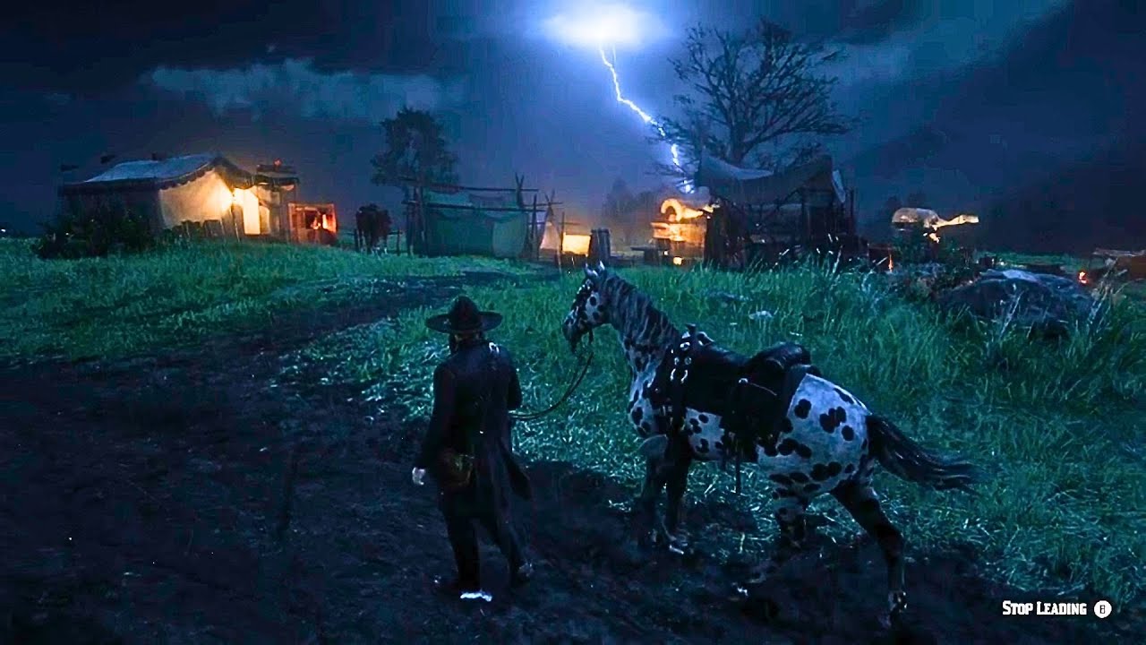 Red Dead Redemption 2 ASMR | Walking Through the Map During a Thunderstorm