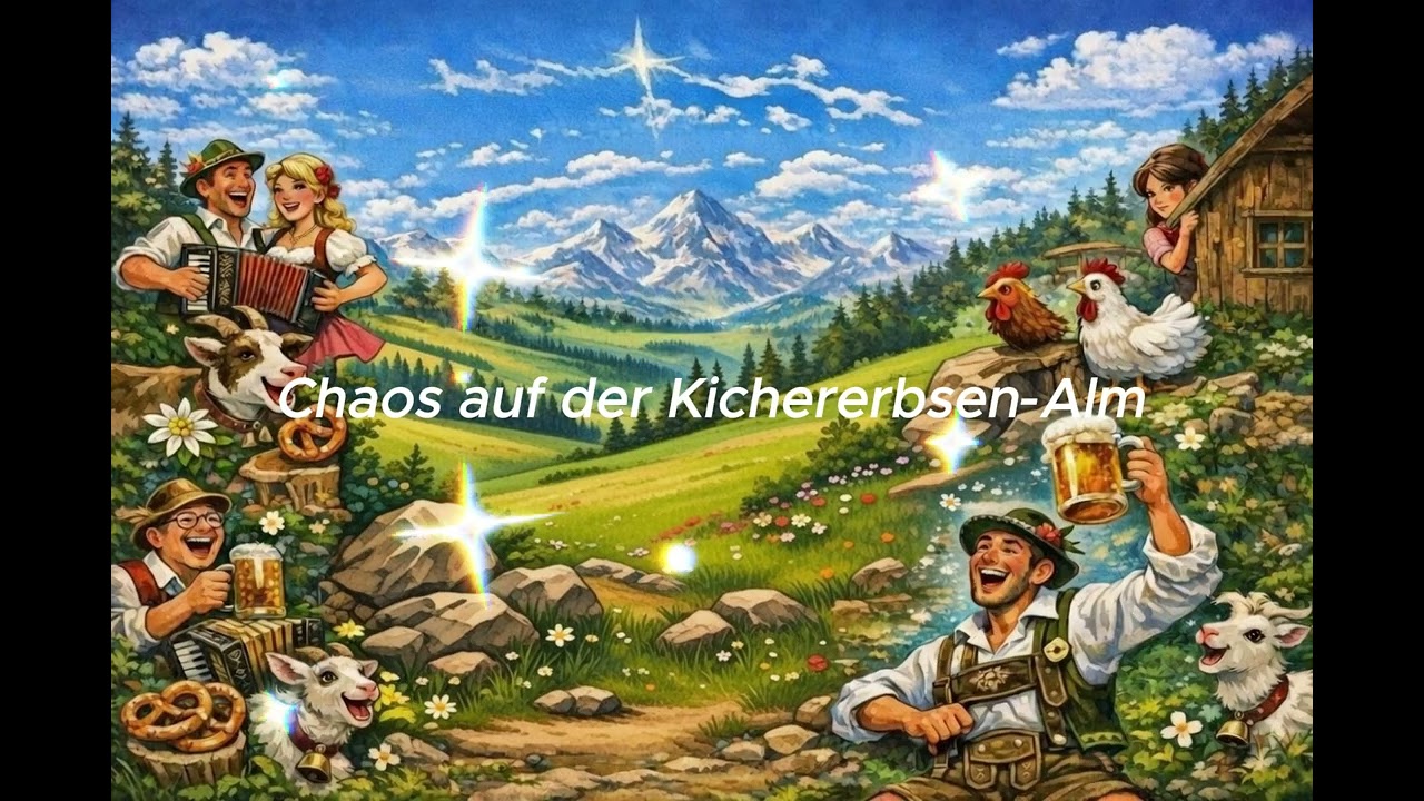 Chaos auf der Kichererbsen Alm - Jodel (AI)#music #deutsch #humor #song #live #liebe