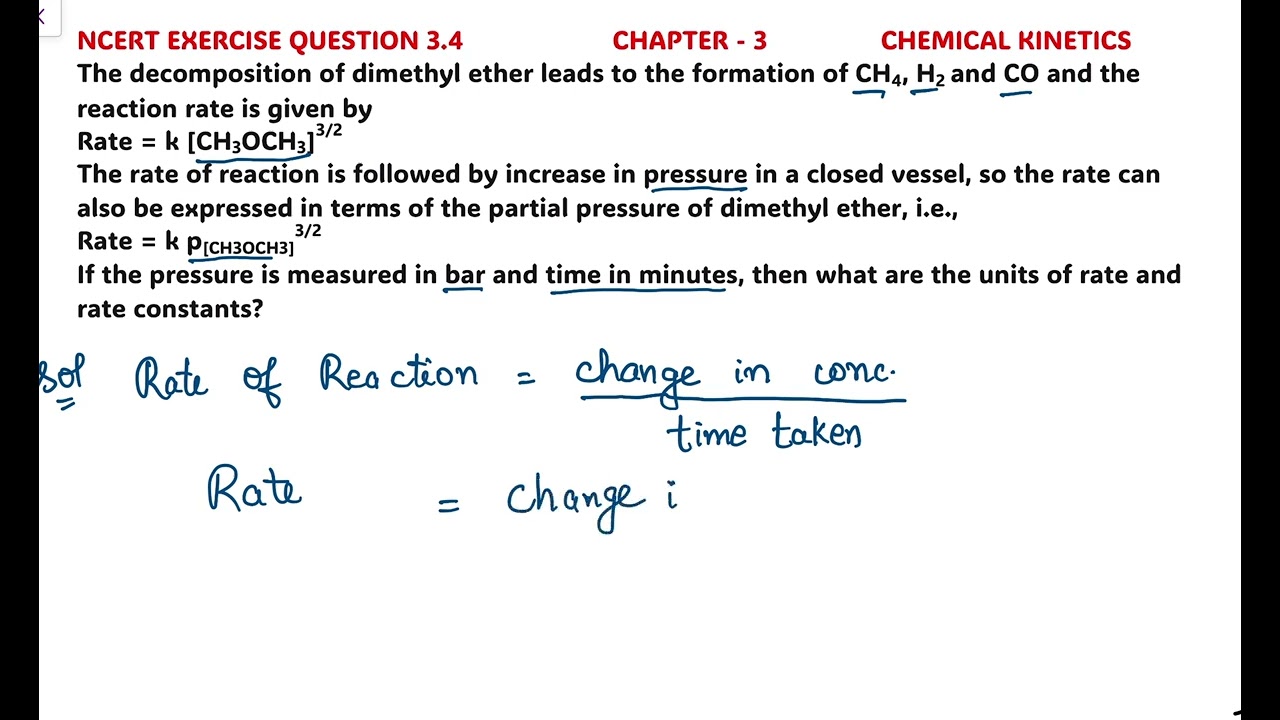 The decomposition of dimethyl ether leads to the formation of CH4, H2 and CO and the reaction……