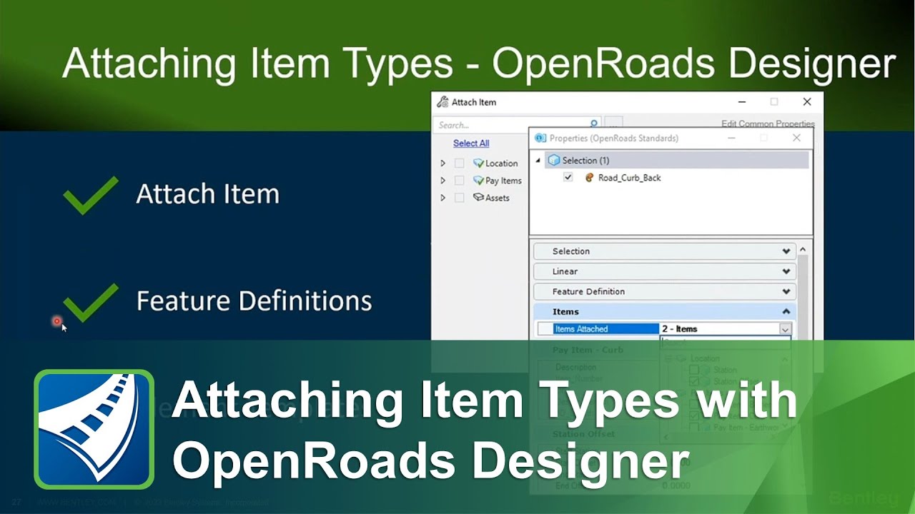 Item Types and Expressions 07: Attaching Item Types with OpenRoads Designer