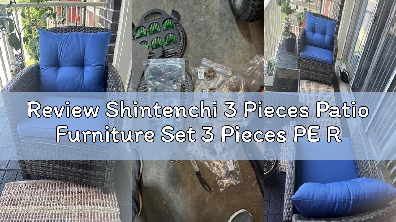 Review Shintenchi 3 Pieces Patio Furniture Set 3 Pieces PE Rattan Wicker Chairs with Table Outdoor F