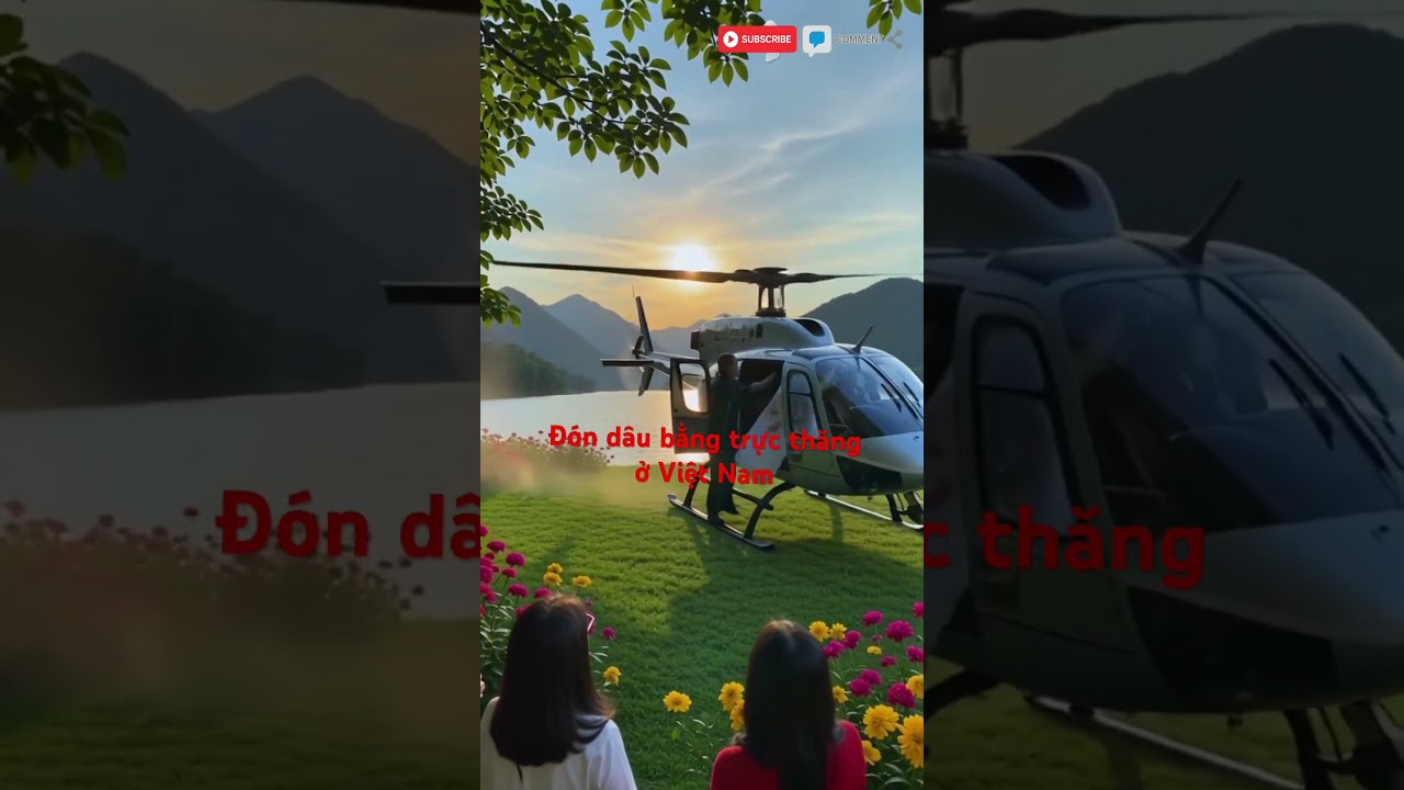 🌹❤️❤️🇻🇳 Pick up the bride by helicopter in Vietnam 🇻🇳🌹🥰#helicopter
