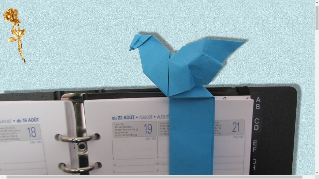 Origami : 📑📕Marque-page  🐦 Oiseau