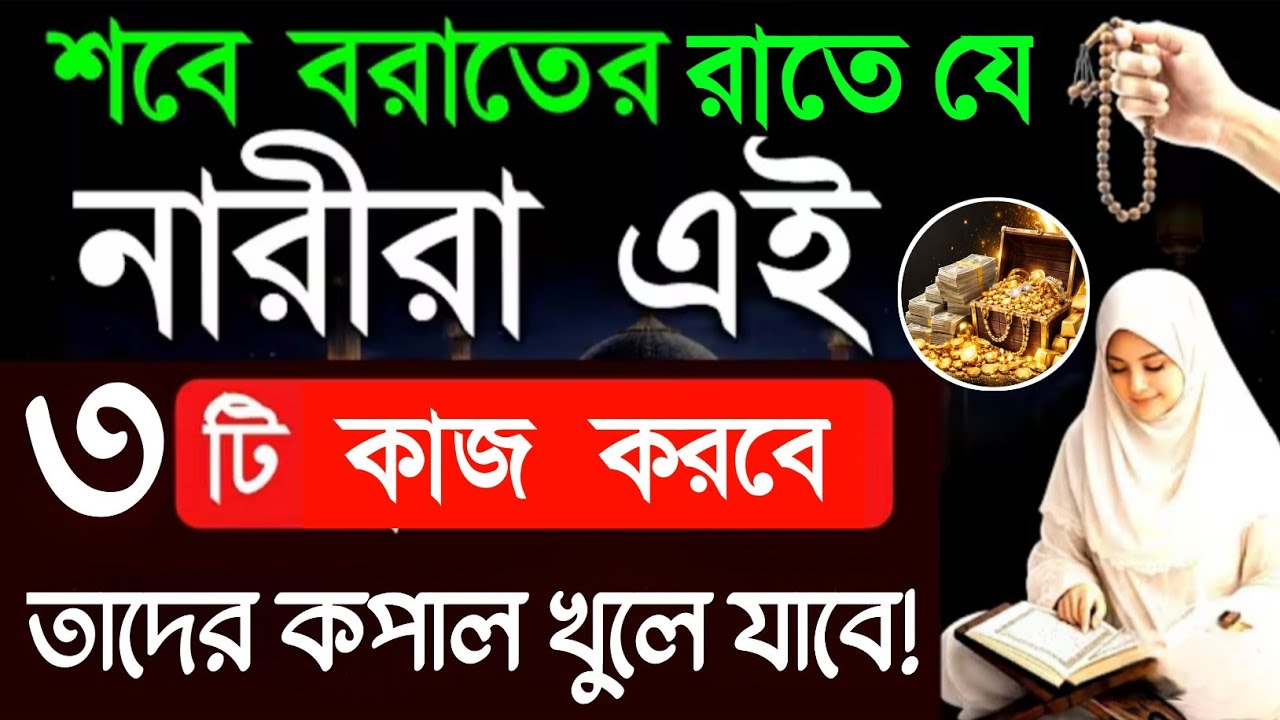 শবে বরাতের রাতে নারীরা এই ৩টি আমল করলে কি হয় | সঠিক দোয়া ও নামাজের নিয়ম | Shabe Barat Amal 2026
