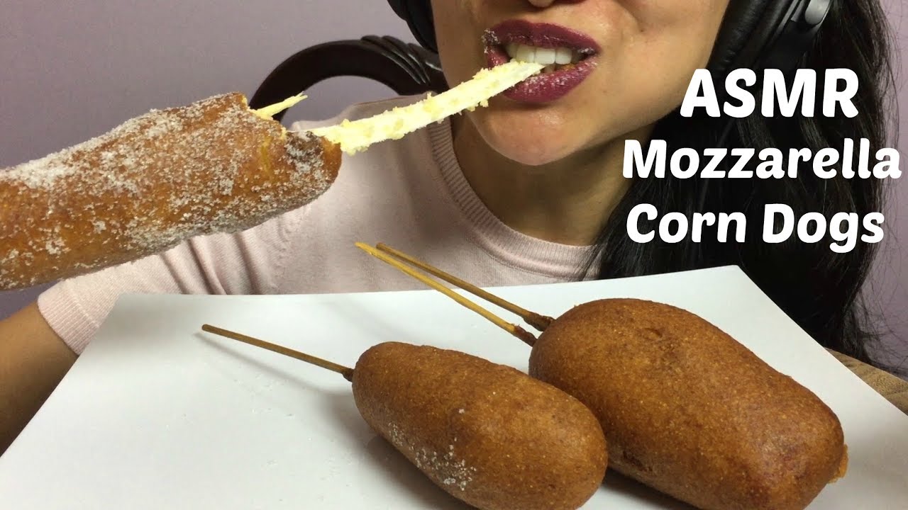 ASMR Mozzarella Corn Dogs (BIG BITE EATING SOUNDS) | SAS-ASMR