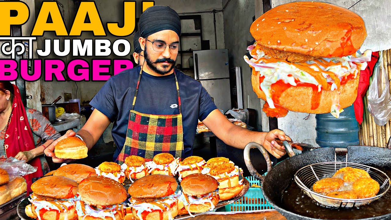 हैरान रह jaoge sardarji का Jumbo Burger । only ₹ 25/- । Faridabad । street food India