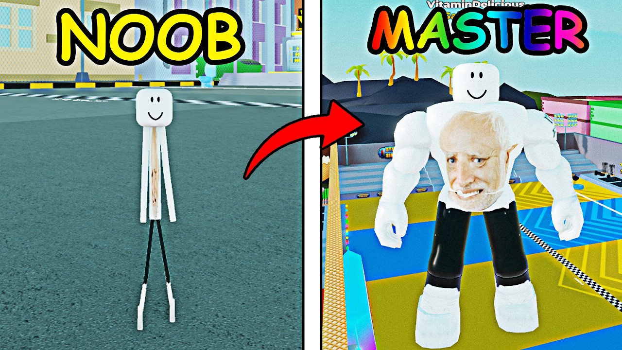 i went from NOOB to MASTER in Strongman Simulator (Roblox)