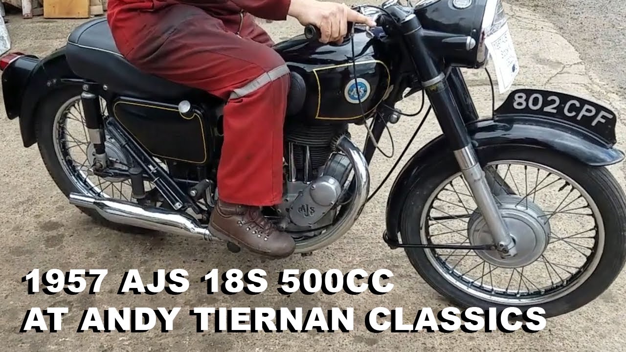 Тест-драйв мотоцикла AJS Model 18S 500cc 1957 года на соревнованиях Andy Tiernan Classics #09225AJS