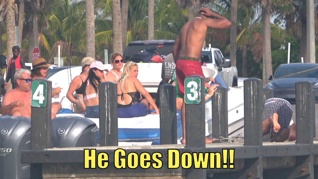 He Goes Down!! | Miami Boat Ramps