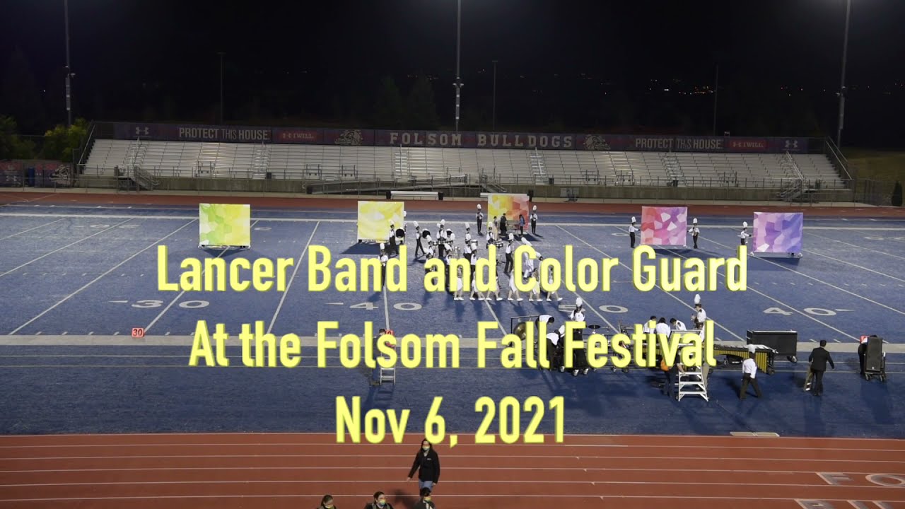 Lancer Marching Band and Color Guard at Folsom Fall Festival