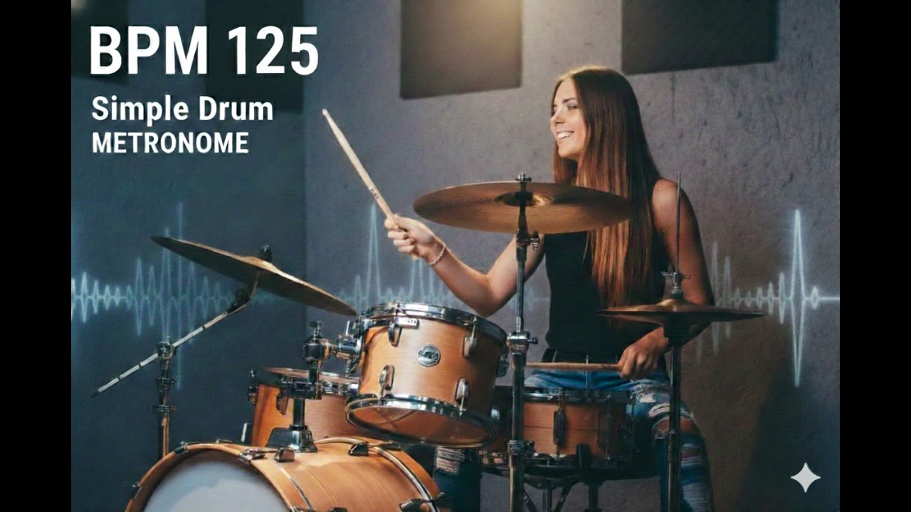 BPM 125 ドラム メトロノーム【10分耐久】練習用 - Simple Drum Loop