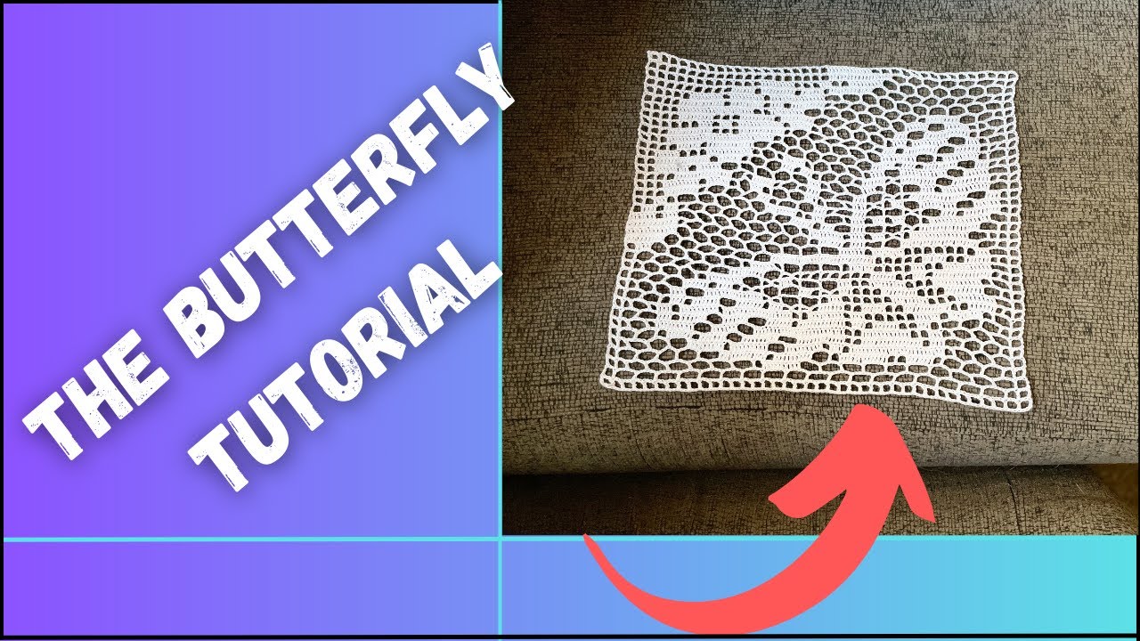 (The Butterfly) How To Filet Crochet The Vintage 1930s  Fairy Ring & Butterfly Motif Set