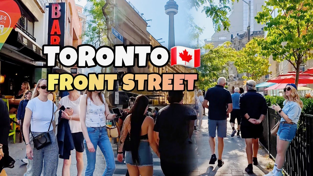Toronto Walking Tour, Front Street Downtown Toronto Canada, 4K