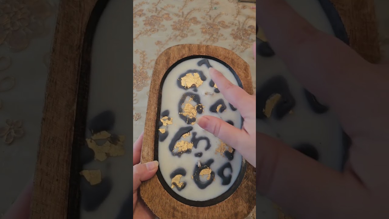 Gold Leopard Dough Bowl Candle 