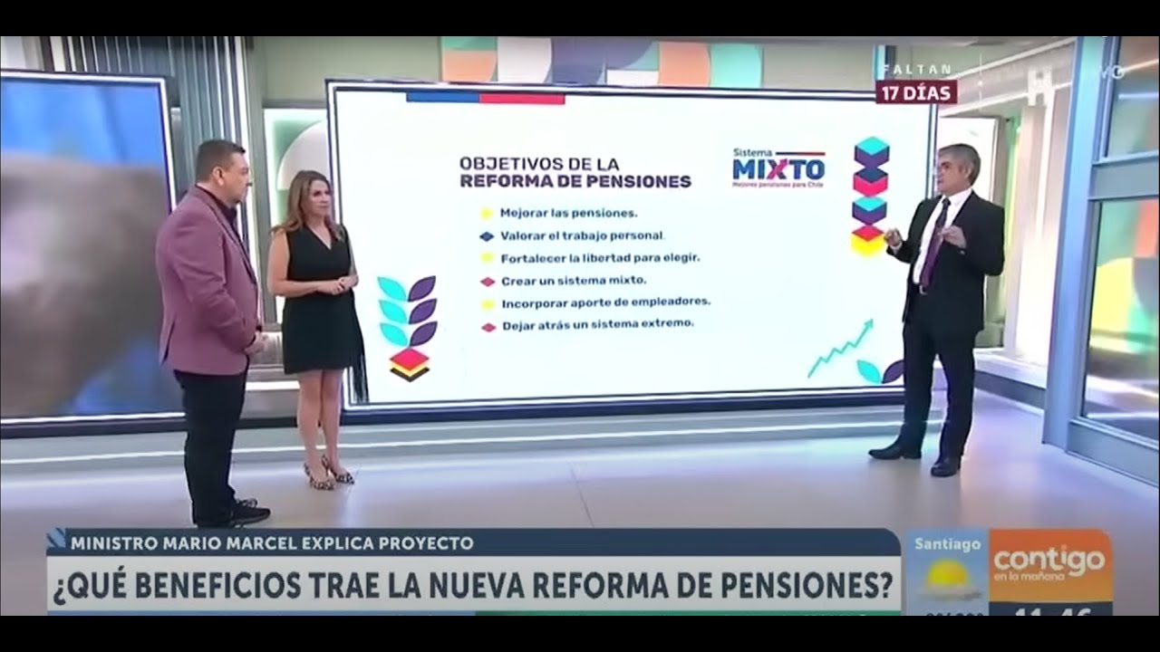 Ministro Marcel explica la reforma de pensiones en matinal de CHV