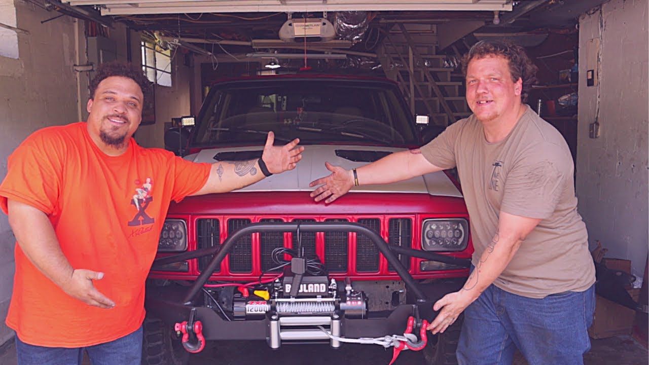 Front winch bumper & winch for a jeep cherokee xj
