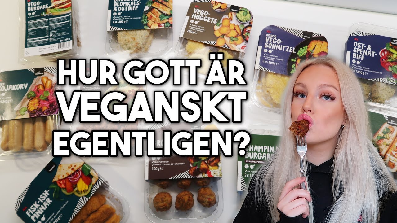 TESTAR EN MASSA VEGANSK MAT (fiskpinnar, korv, burgare mm)