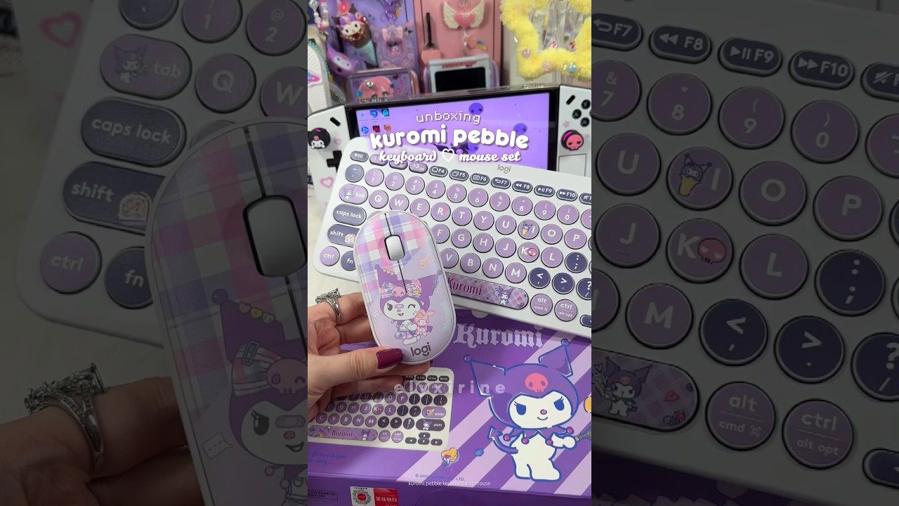 Kuromi pebble keyboard+mouse set! 💜 #kuromi #keyboard #kawaii #sanrio #cute
