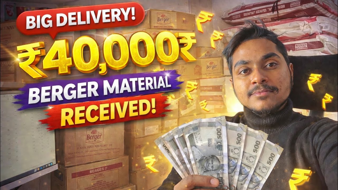 Finally Received ₹40,000 Berger Paint Stock 😱 | Paint Shop Vlog | #trending #viralvideo #dailyvlog 
