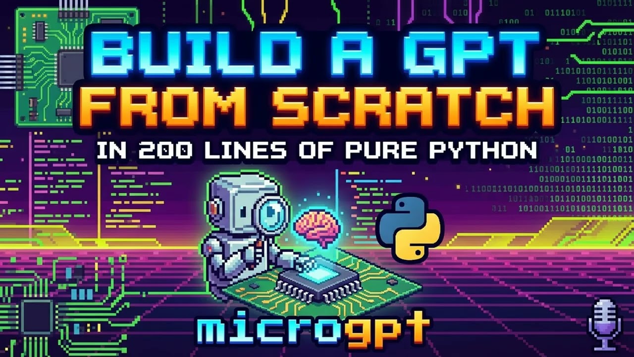 Build a GPT from Scratch in 200 Lines of Pure Python | microgpt