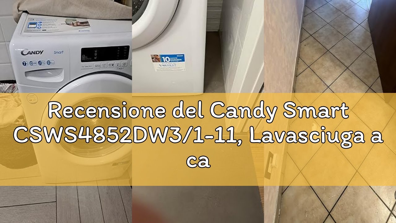 Recensione del Candy Smart CSWS4852DW3/1-11, Lavasciuga a carica frontale, 8+5 KG, Classe D, 1400 gi