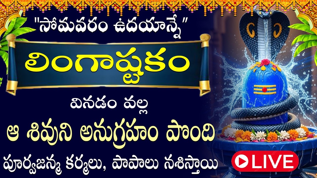 సోమవారం ఉదయం లింగాష్టకం వినడం వల్ల పూర్వజన్మ కర్మలు, పాపాలు నశించి పుణ్యఫలం లభిస్తుంది / LINGASTAKAM