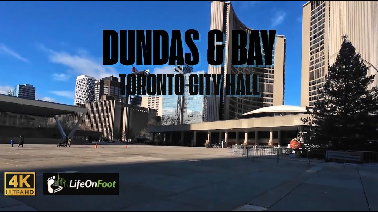 A peaceful 4K POV walk from Dundas and Bay to Toronto City Hall.
